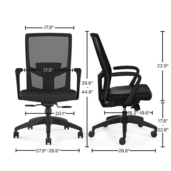 Union & Scale™ Workplace2.0™ 500 Series Fabric Task Chair, Black (52284) - Image 6