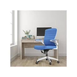 RAYNOR GROUP ION Fabric Task Chair, Blue/White (ION-WH-BLU)