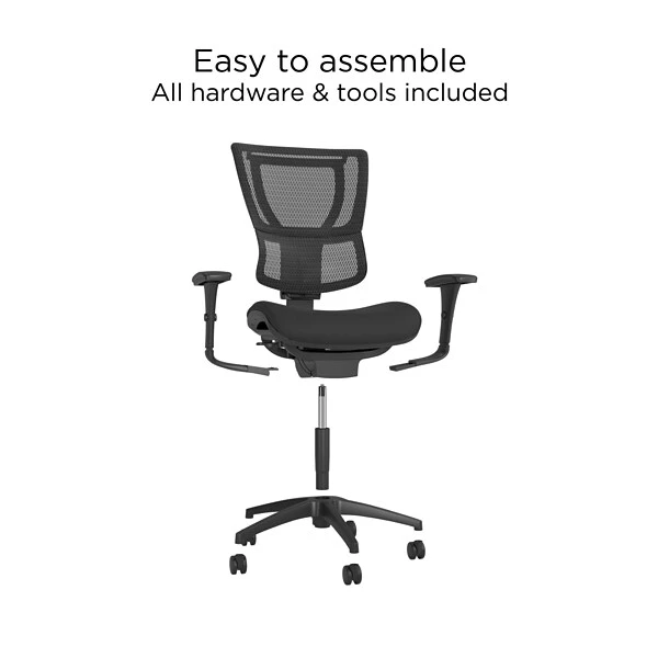 Union & Scale FlexFit™ 1500TF Ergonomic Fabric Swivel Task Chair, Black (UN50584) - Image 7