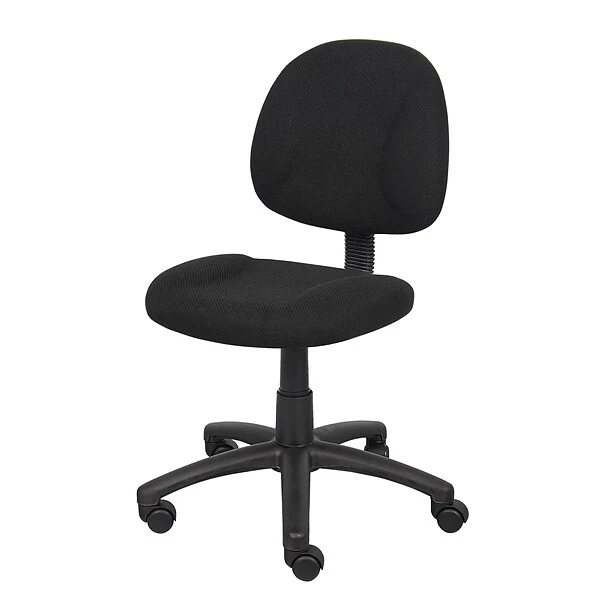 Boss Armless Ergonomic Fabric Swivel Task Chair, Black (B315-BK) - Image 5
