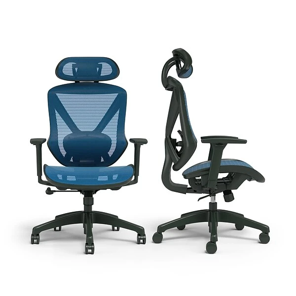Union & Scale™ FlexFit™ Dexley Ergonomic Mesh Swivel Task Chair, Blue (UN59375) - Image 6
