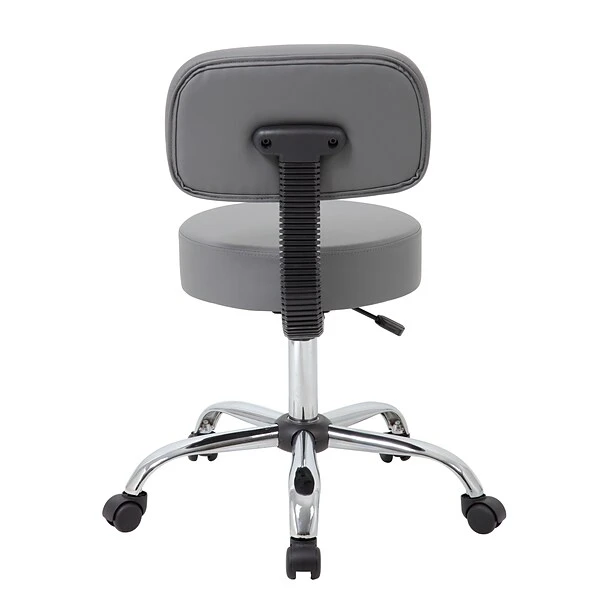 Boss Caressoft Armless Antimicrobial Medical Stool W/Back Cushion, Gray (B245-GY) - Image 4