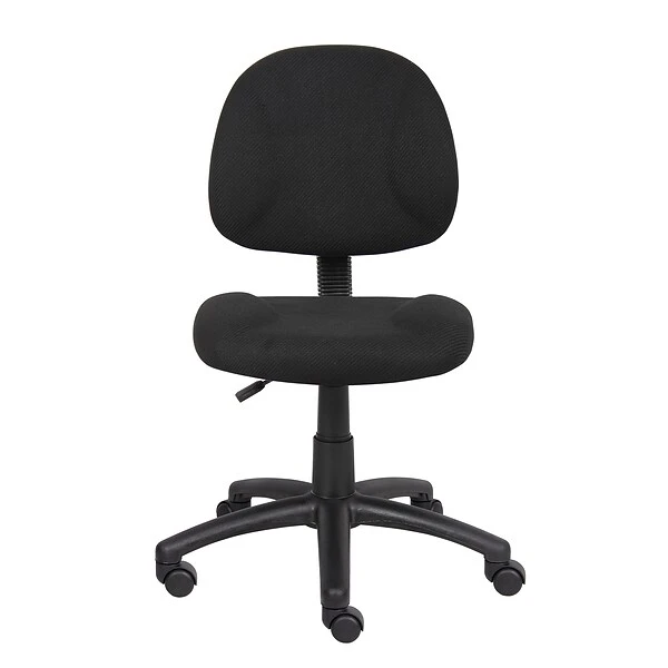 Boss Armless Ergonomic Fabric Swivel Task Chair, Black (B315-BK) - Image 4