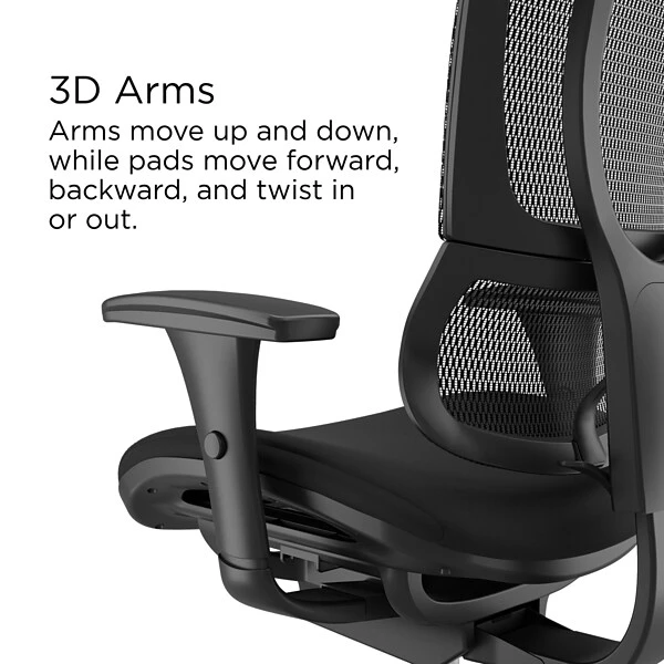 Union & Scale FlexFit™ 1500TF Ergonomic Fabric Swivel Task Chair, Black (UN50584) - Image 3