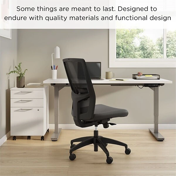 Union & Scale™ Workplace2.0™ 500 Series Armless Fabric Task Chair, Iron Ore (52263) - Image 4