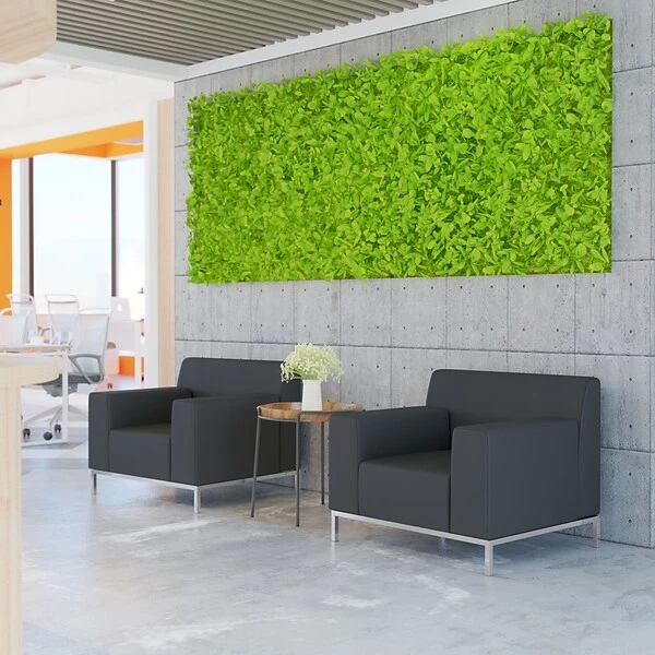 Flash Furniture HERCULES Definity Contemporary Leather Chair With Stainless Steel Frame, Black - Image 4