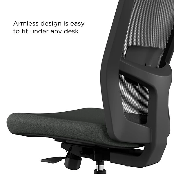Union & Scale™ Workplace2.0™ 500 Series Armless Fabric Task Chair, Iron Ore (52263) - Image 3