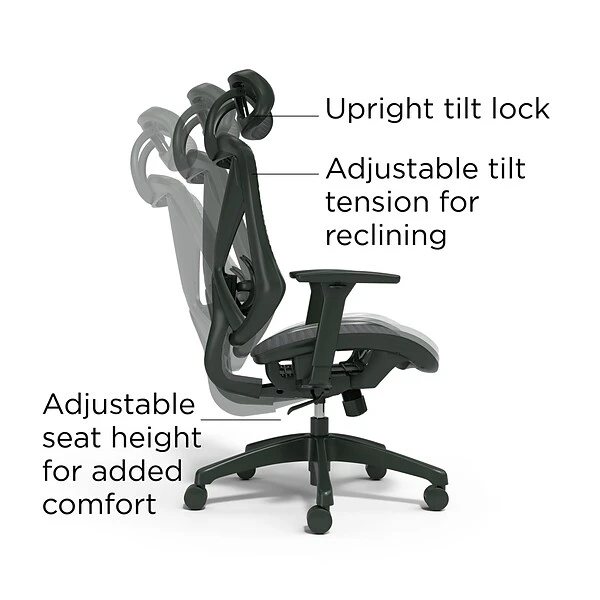 Union & Scale™ FlexFit™ Dexley Ergonomic Mesh Swivel Task Chair, Black (UN56946) - Image 2