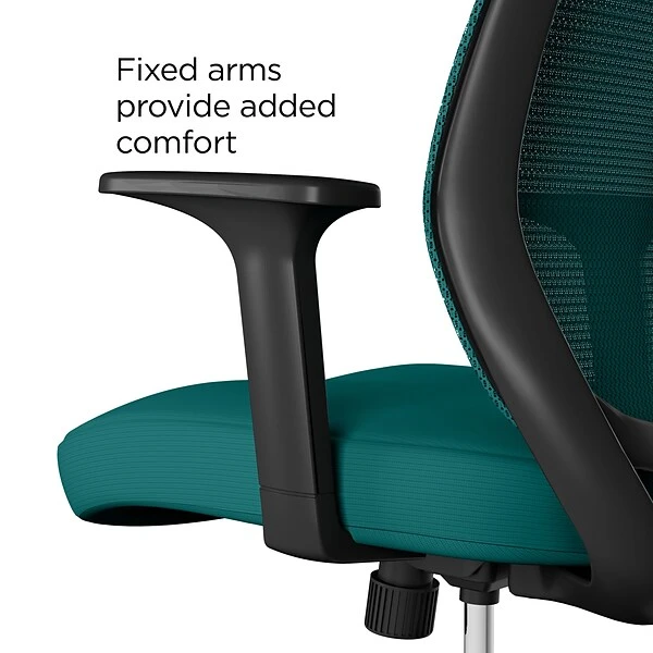 Union & Scale⢠Essentials Ergonomic Fabric Swivel Task Chair, Teal (UN60410) - Image 2