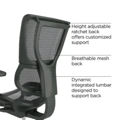 Union & Scale FlexFit™ 1500TM Ergonomic Mesh Swivel Task Chair, Black (UN28570)