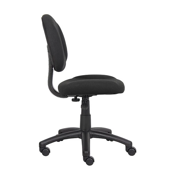 Boss Armless Ergonomic Fabric Swivel Task Chair, Black (B315-BK)