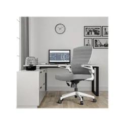 RAYNOR GROUP ION Fabric Task Chair, Gray/White (ION-WH-GRY)