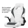 Staples Emerge Vortex Bonded Leather Gaming Chair, White And Gray (52503)