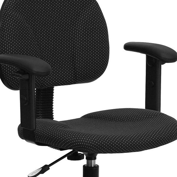 Flash Furniture Fabric And Fire-Retardant Foam Drafting Chair, Patterned Black (BT-659-BLK-ARMS-GG) - Image 5
