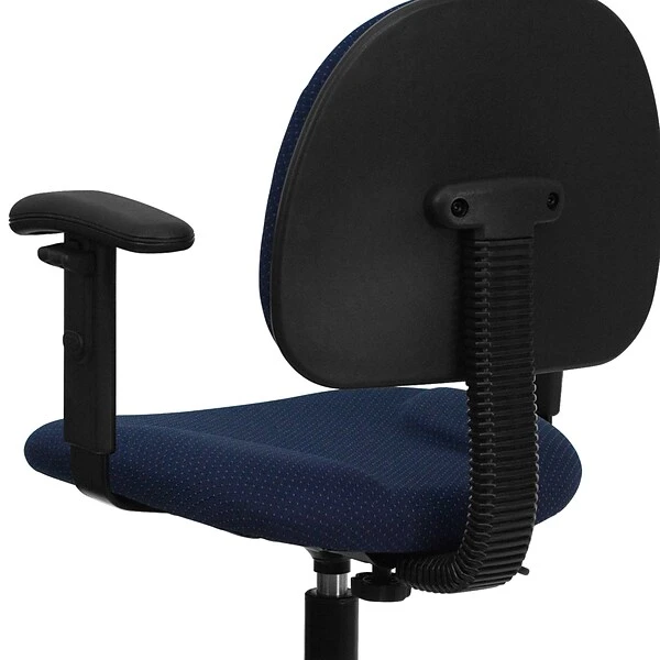 Flash Furniture Ergonomic Fabric Drafting Stool, Adjustable Arms, Navy Blue (BT659NVYARMS) - Image 6