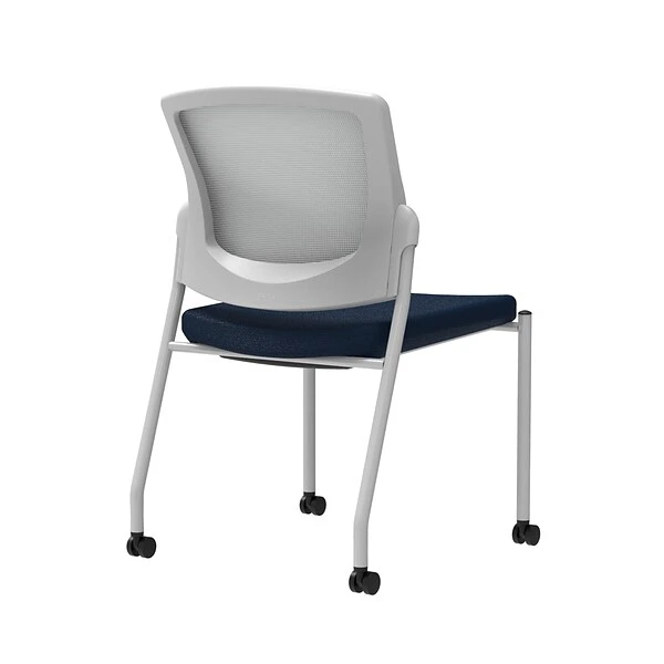 Union & Scale Workplace2.0™ Fabric Guest Chair, Navy, Integrated Lumbar, Armless, Stationary Seat Control (53700)