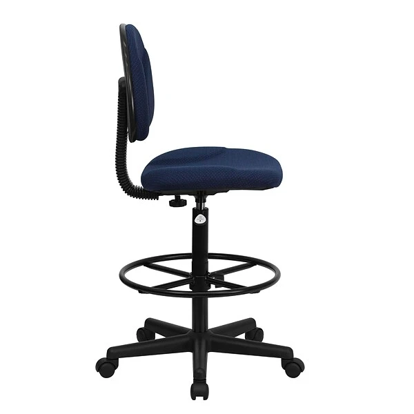 Flash Furniture Mid Back Fabric Ergonomic Drafting Stool, Navy Blue (BT659NVY) - Image 7