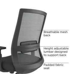 Union & Scale Prestige Marrett Ergonomic Fabric Swivel Task Chair, Black (UN53249)