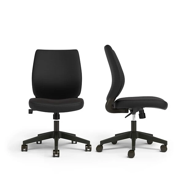 Union & Scale™ Essentials™ Ergonomic Armless Fabric Task Chair, Black (UN59382) - Image 6