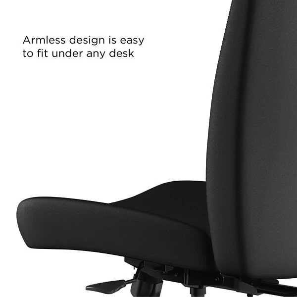 Union & Scale™ Workplace2.0™ Task Chair Upholstered, Armless, Black Vinyl Synchro Tilt (54167) - Image 3