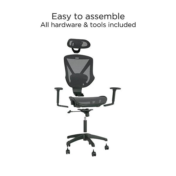 Union & Scale™ FlexFit™ Dexley Ergonomic Mesh Swivel Task Chair, Black (UN56946) - Image 7