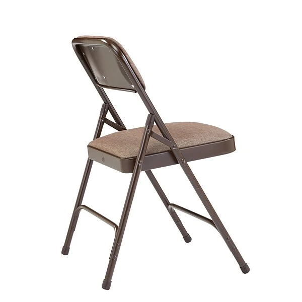 NPS 2200 Series Fabric Padded Premium Folding Chairs, Russet Walnut, 4 Pack (2207/4) - Image 7