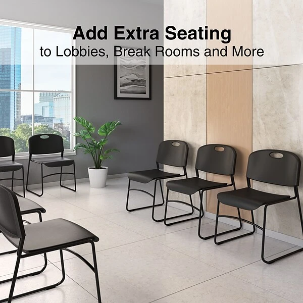 Quill Brand® Resin Student/School Chair, Black, 4/Pack (51475) - Image 3