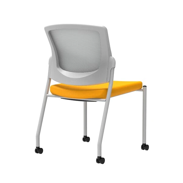 Union & Scale Workplace2.0™ Fabric Guest Chair, Goldenrod, Integrated Lumbar, Armless, Stationary Seat Control (53695)