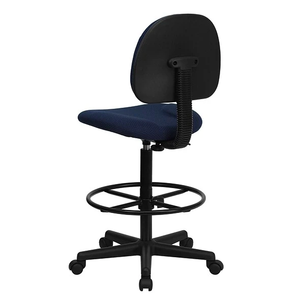 Flash Furniture Mid Back Fabric Ergonomic Drafting Stool, Navy Blue (BT659NVY) - Image 5