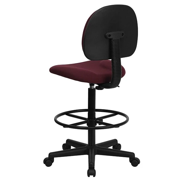 Flash Furniture Mid Back Fabric Ergonomic Drafting Stool, Burgundy (BT659BY) - Image 5