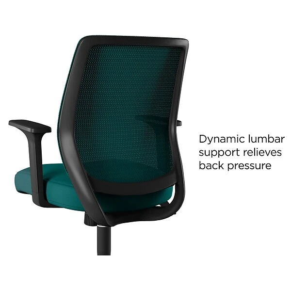 Union & Scale⢠Essentials Ergonomic Fabric Swivel Task Chair, Teal (UN60410)