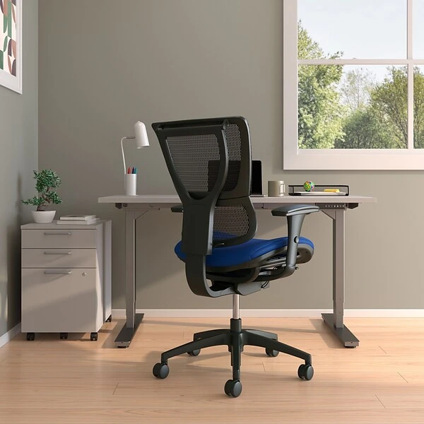 Union & Scale FlexFit™ Ergonomic 1500TF Mesh Back Fabric Task Chair, Blue/Black (UN59413) - Image 4