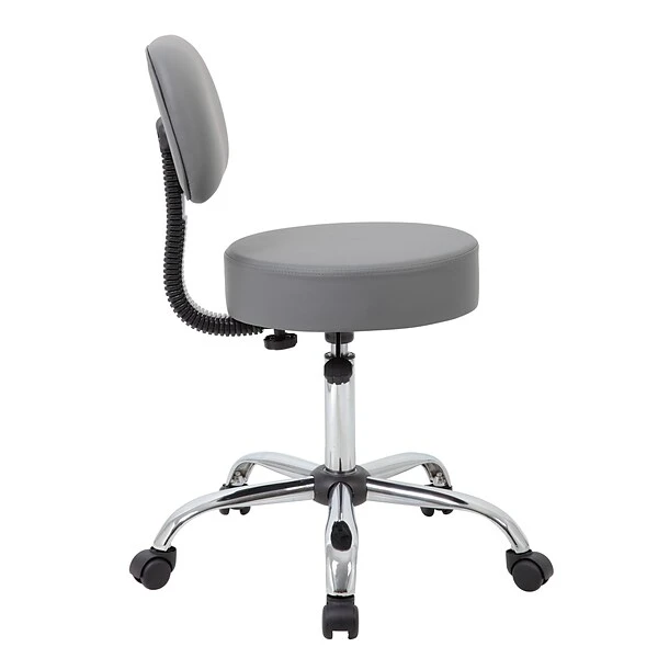 Boss Caressoft Armless Antimicrobial Medical Stool W/Back Cushion, Gray (B245-GY) - Image 3