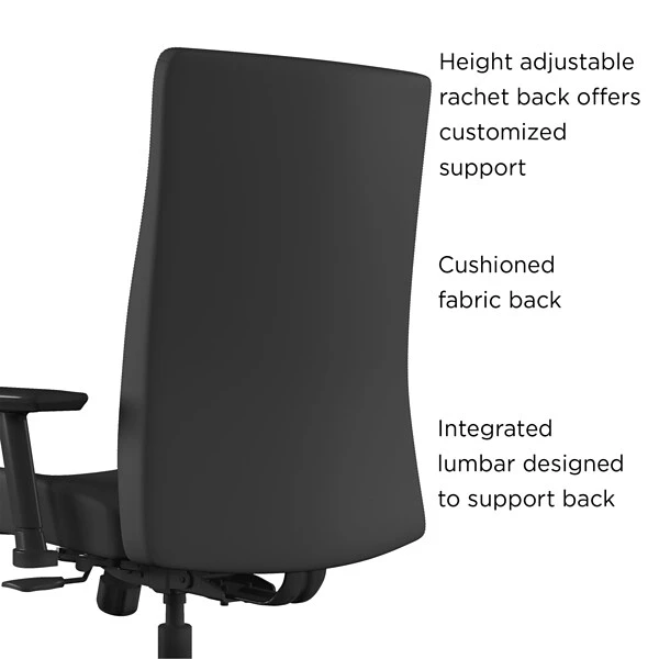 Union & Scale™ Workplace2.0™ Task Chair Upholstered 2D, Adjustable Arms, Iron Ore Fabric, Synchro Tilt (54144)