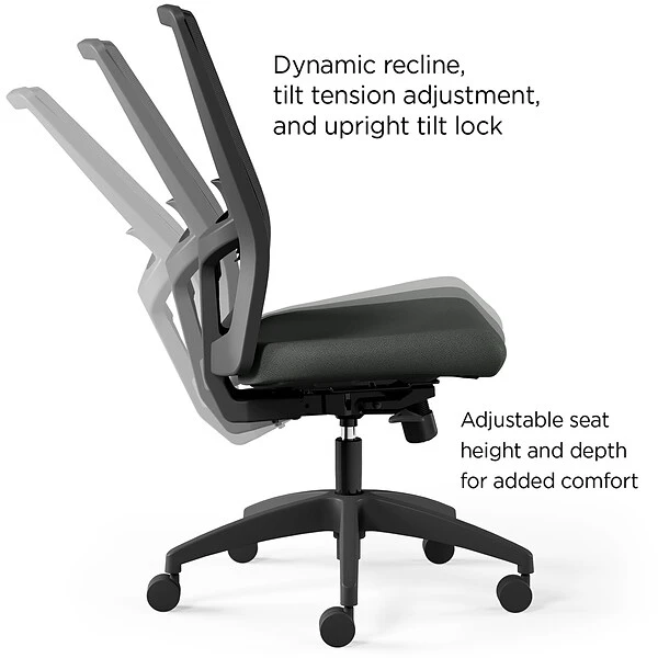 Union & Scale™ Workplace2.0™ 500 Series Armless Fabric Task Chair, Iron Ore (52263) - Image 2