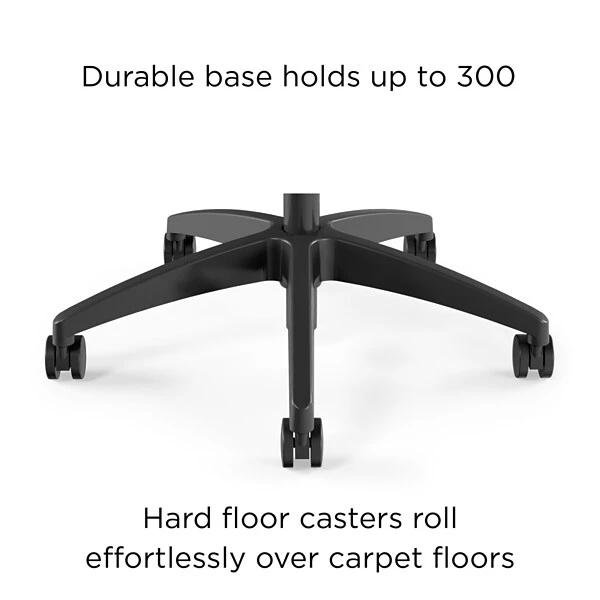 Union & Scale™ Workplace2.0™ Task Chair Upholstered, Armless, Black Vinyl Synchro Tilt (54167) - Image 5