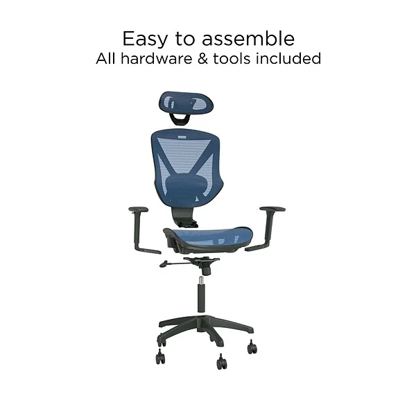 Union & Scale™ FlexFit™ Dexley Ergonomic Mesh Swivel Task Chair, Blue (UN59375) - Image 7