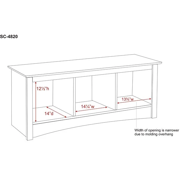 Prepac™ Composite Wood Cubbie Bench, White - Image 6