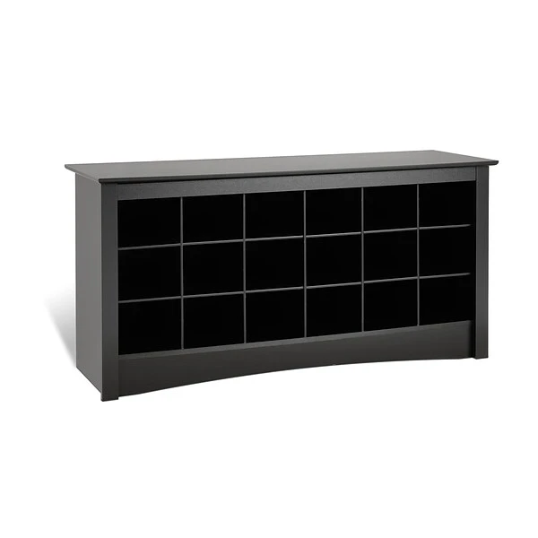 Prepac™ Composite Wood Shoe Storage Cubbie Bench, Black - Image 5