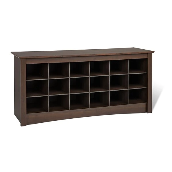Prepac™ Composite Wood Shoe Storage Cubbie Bench, Espresso - Image 5