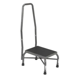 Drive Medical Heavy Duty Bariatric Footstool With Rubber Platform; With Handrail