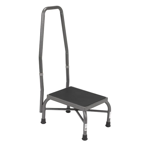 Drive Medical Heavy Duty Bariatric Footstool With Rubber Platform; With Handrail