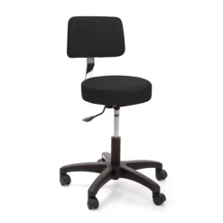Brandt Econobuoy 13422 14" Pneumatic Stool With Backrest, Black
