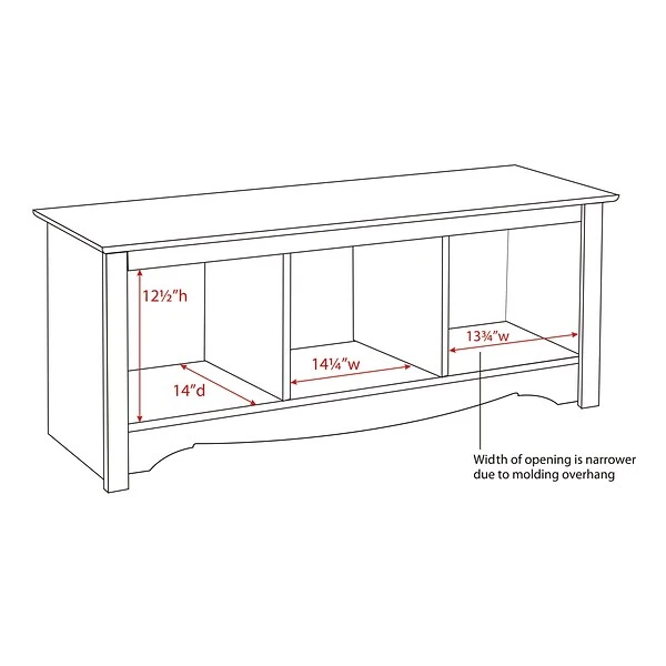 Prepac™ Composite Wood Cubbie Bench, White - Image 3