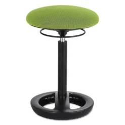 Safco Twixt Desk Height Ergonomic Stool, 22 1/2" High, Green Fabric