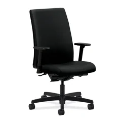 HON® Ignition® Mid-Back Office Chair, Black Fabric, Seat: 20"W X 17"D; Back: 19"W X 24"H