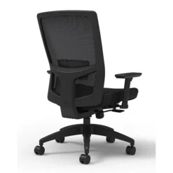 Union & Scale Workplace2.0™ Fabric Task Chair, Black, Adjustable Lumbar, 2D Arms, Synchro Seat Slide