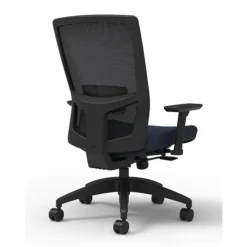 Union & Scale Workplace2.0™ Fabric Task Chair, Navy, Adjustable Lumbar, 2D Arms, Synchro Seat Slide