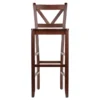 Winsome V-Back 29" Bar Stools, Walnut, Set Of 2 (94259)
