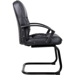 Boss Leather Guest Chair, Black (B7309)